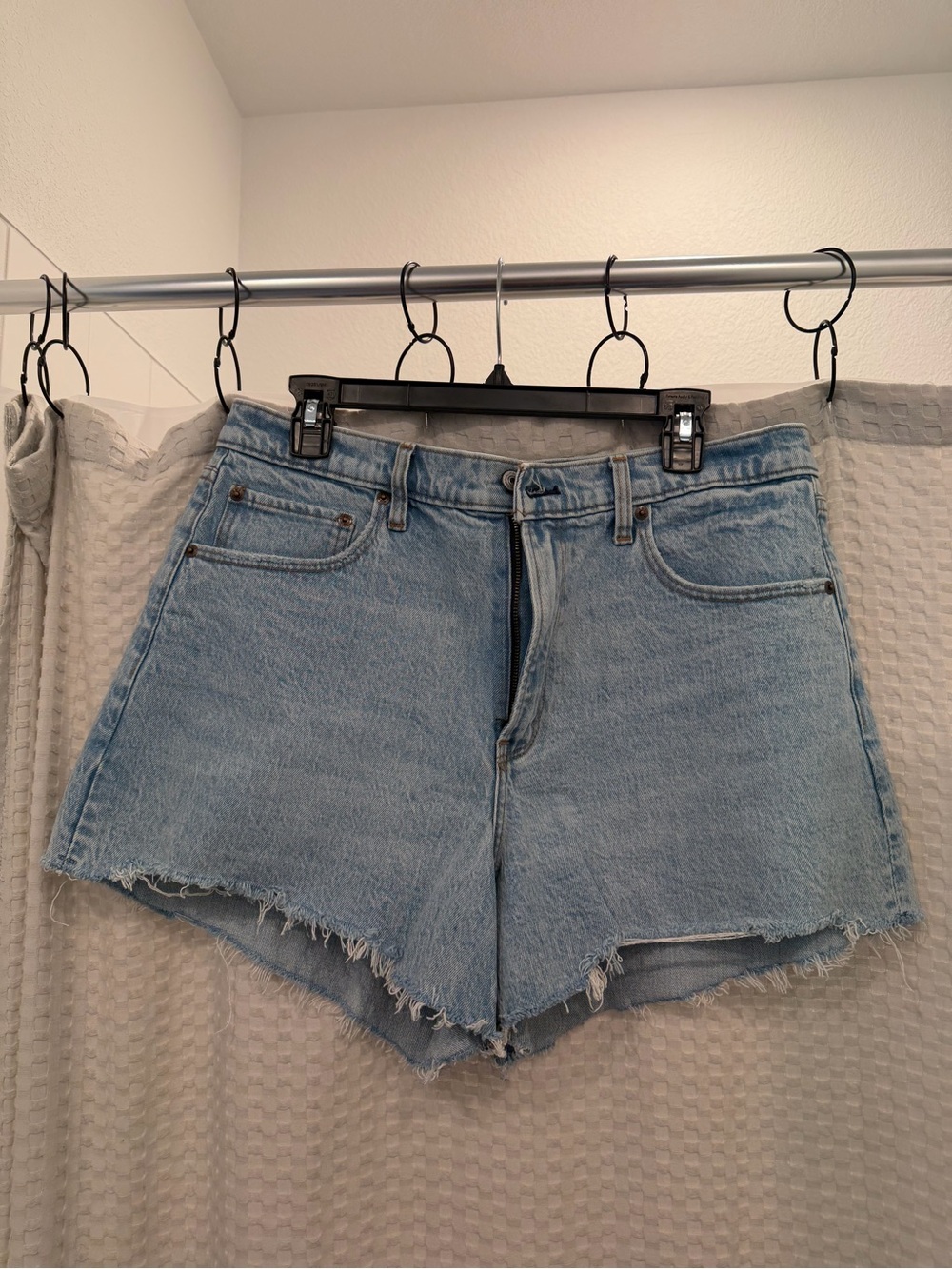 Abercrombie & Fitch Light Blue Frayed Hem Denim Shorts